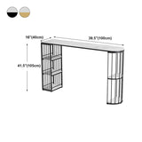 Industrial Style Iron Bar Table Faux Marble White Top 41.3"H Bistro Table with Storage Clearhalo 'Bar Furniture' 'Bar Tables' 'bar_tables' 'furn' 'furn_bar_tables' 'Furniture' 'furniture_bar_tables' 'Kitchen & Dining Furniture' 1200x1200_e02135ea-afc7-41c0-b69e-0eb802a41e17