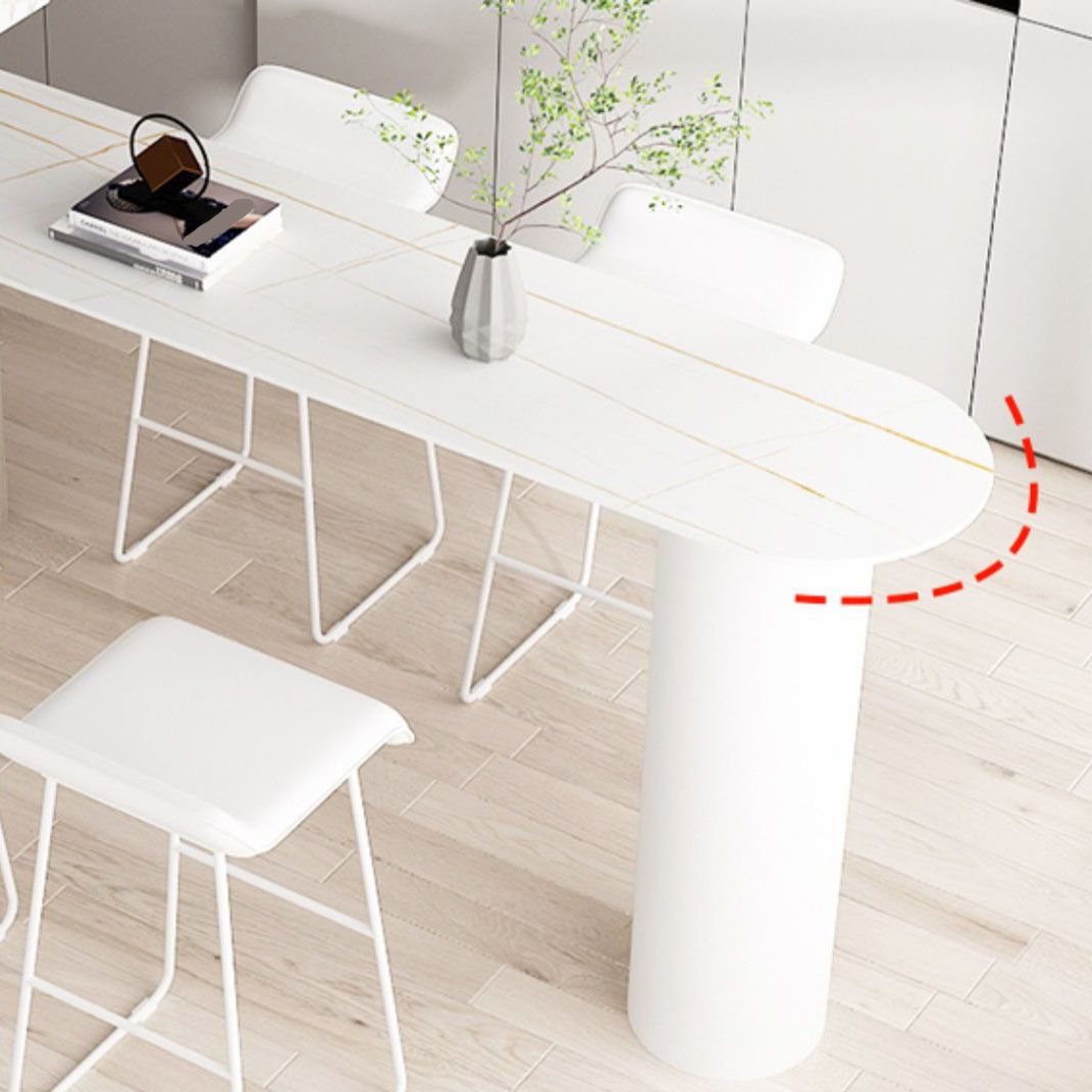 Banda bar da barra da barra da bar di pietra in stile contemporaneo con doppio piedistallo