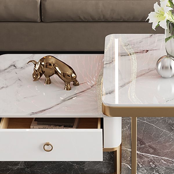 Slate Square End Table Frame Modern Coffee Table with Drawer Clearhalo 'Coffee & Accent Tables' 'Coffee Tables' 'coffee_tables' 'furn' 'furn_coffee_tables' 'Furniture' 'Living Room Furniture' 1200x1200_e0224162-836b-4349-8e33-889bf6dae29e