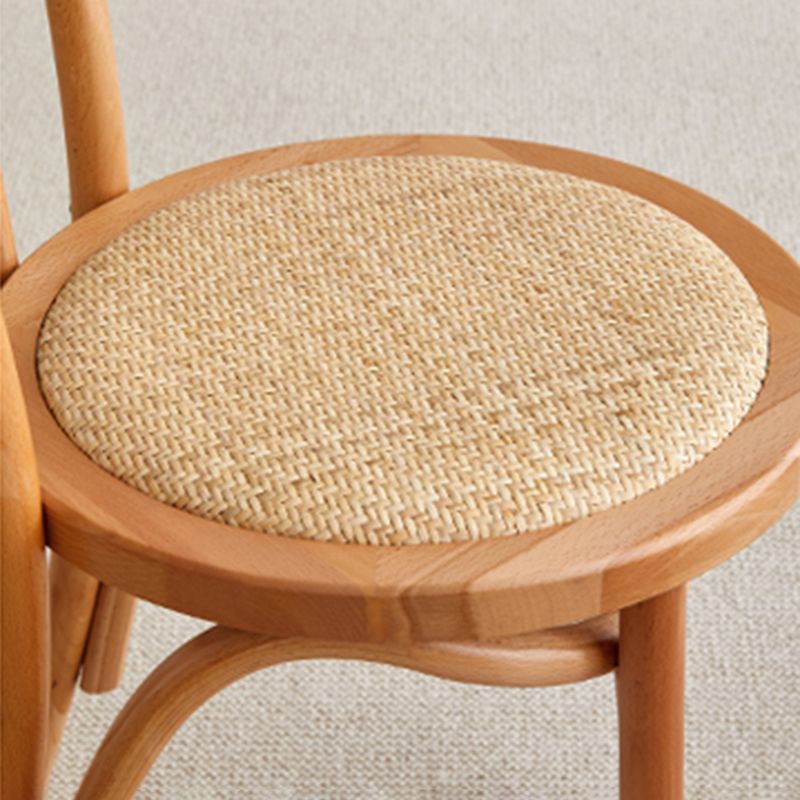 Tropical Style Wood Dining Armless Chair Rattan Patio Dining Side Chair Clearhalo ' kitchen&dining_furn' 'Dining Chairs' 'Dining Tables & Seating' 'dining_chair' 'furn' 'furn_dining_chair' 'Furniture' 'furniture_dining_chair' 'Kitchen & Dining Furniture' 'kitchen' 1200x1200_e022a986-66f4-4800-81f6-76fc66fc8e5e