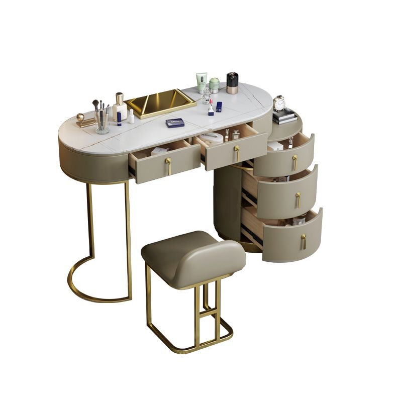 Stone Top Vanity Makeup Table with 5 Storage Drawers for Bedroom Clearhalo 'Bedroom Furniture' 'furn' 'furn_makeup_vanities' 'Furniture' 'Makeup Vanities' 'makeup_vanities' 1200x1200_e022fee2-af9c-42e9-9748-d375c39fe52d