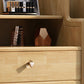 Glam Bedroom Storage Chest Vertical Rubber Wood Chest with Drawers