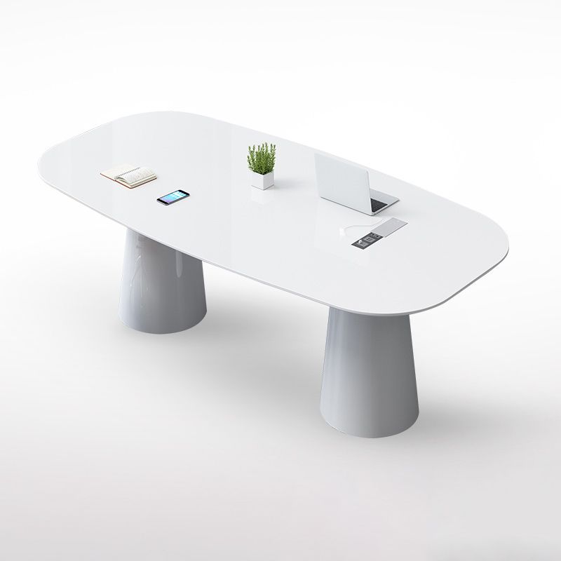 29 "H Hedendaags Executive Desk Oval Wit Wood Writing Desk