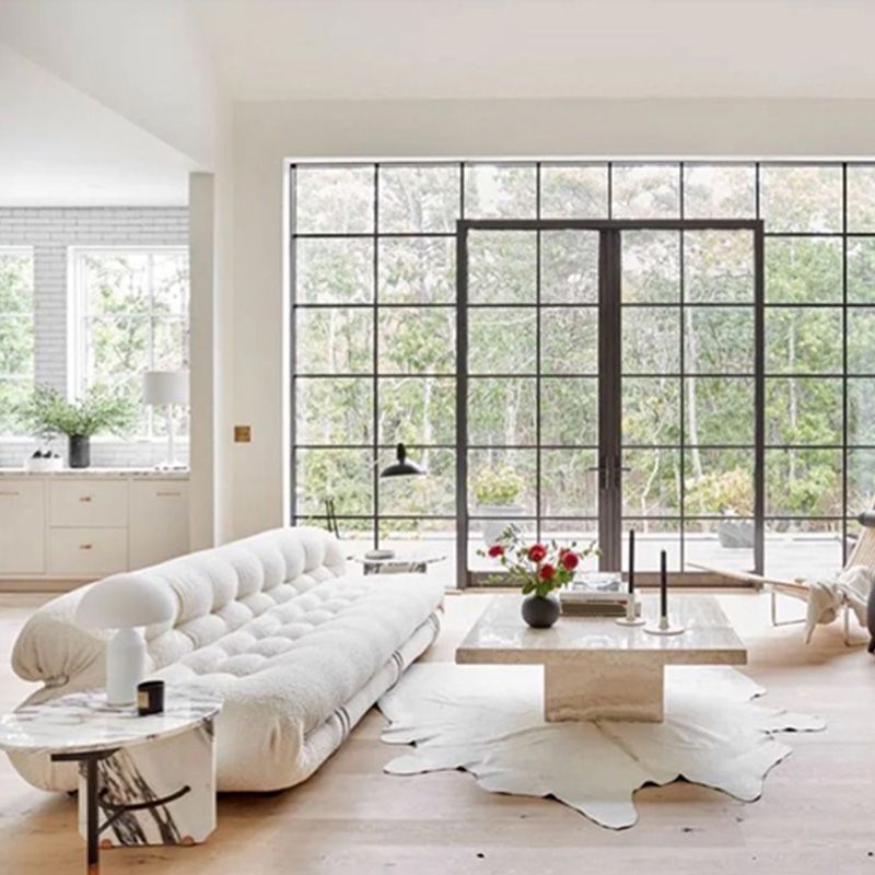 Casual armloze kussens stoelen standaard bank in wit voor bonusruimte