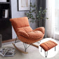 Ergonomic with Ottoman Rocker Chair with Padded Seat Rocking Chair Spindle