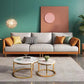 Contemporary 33.46" H Faux Leather Pillow Top Arm Sofa for Living Room
