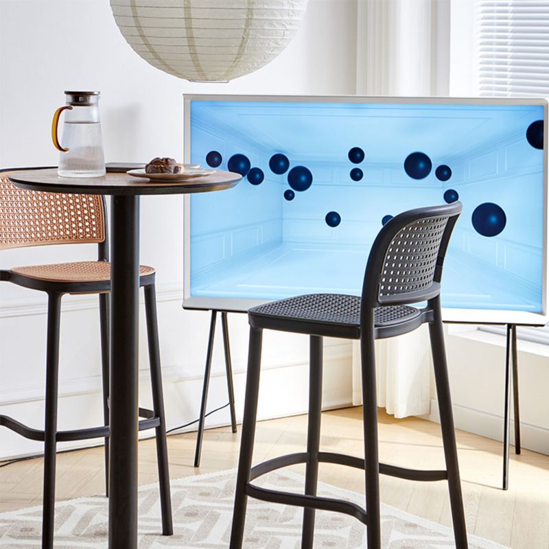 Sgabello da banco di plastica in stile moderno sgabello sul retro con poggiapiedi