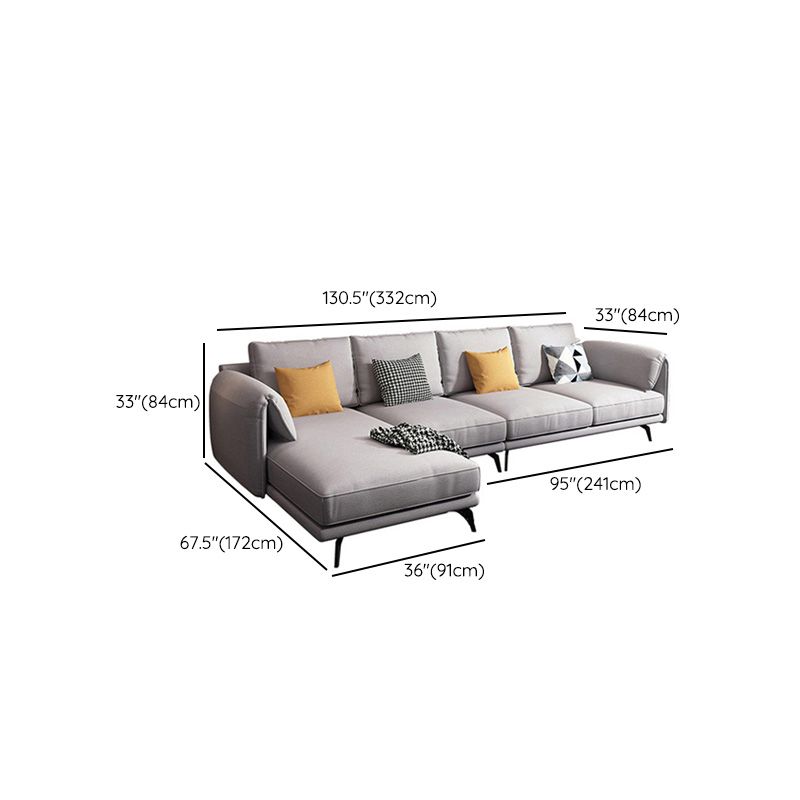 180 cm brede Scandinavische sectionele bank, lichtgrijze slaapbank