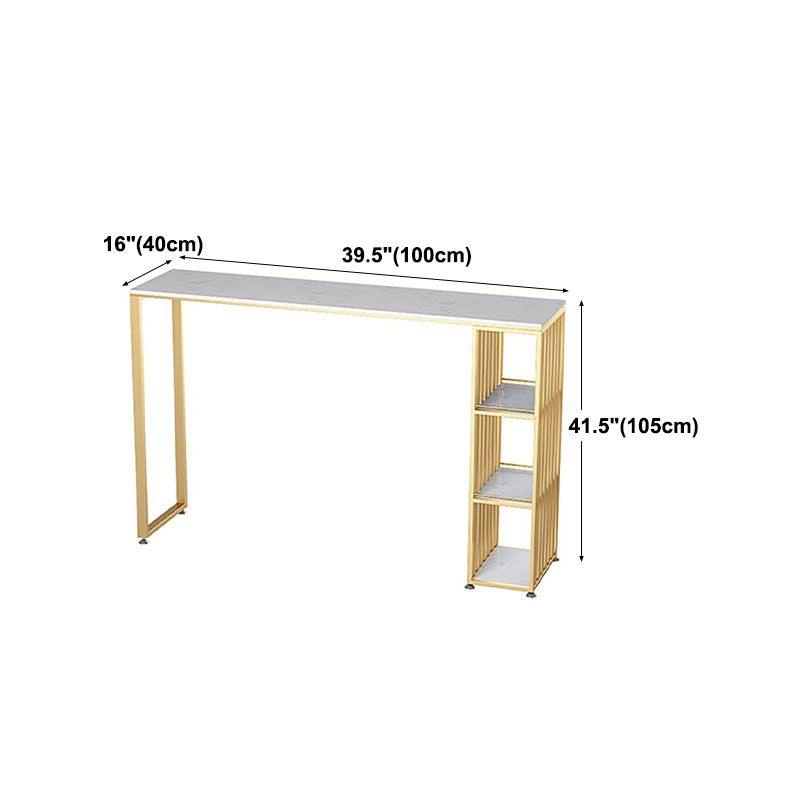 Glam Style Rectangle Counter Table Marble Top 42-inch Height Table for Living Room Clearhalo 'Bar Furniture' 'Bar Tables' 'bar_tables' 'furn' 'furn_bar_tables' 'Furniture' 'furniture_bar_tables' 'Kitchen & Dining Furniture' 'kitchen&dining_furn' 'kitchen' 1200x1200_e029fb29-d3af-4765-b0a4-be4520241a84