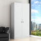 White Steel Wardrobe Armoire Contemporary Hinged Wardrobe Cabinet Clearhalo 'Armoires & Wardrobes' 'armoires_wardrobes' 'Bedroom Furniture' 'furn' 'furn_armoires_wardrobes' 'Furniture' 1200x1200_e02a1e1a-f996-410b-bf7c-c9bb729d7f4f