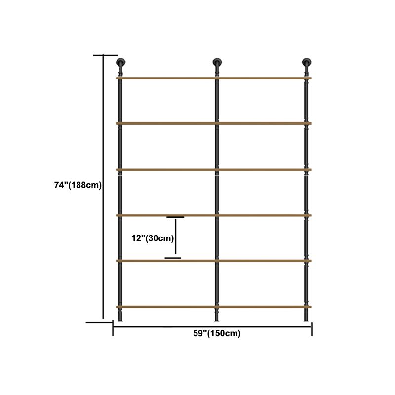 9.84"W Bookshelf Industrial Style Wall Mounted Bookcase for Home and Office
