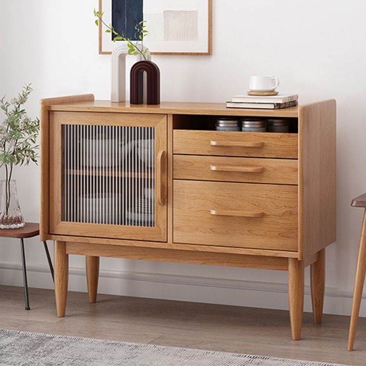 引き出し付きのソリッドウッドビュッフェサーバーキッチン用モダンなダイニングサーバー