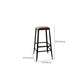 Industrial Faux Leather Dining Stool Low Back Bar Stool with Cushion
