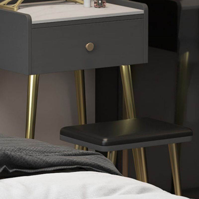 Tavolo da trucco rettangolare Top Vanity - Tavolo da trucco bianco/grigio alto 30,7 "