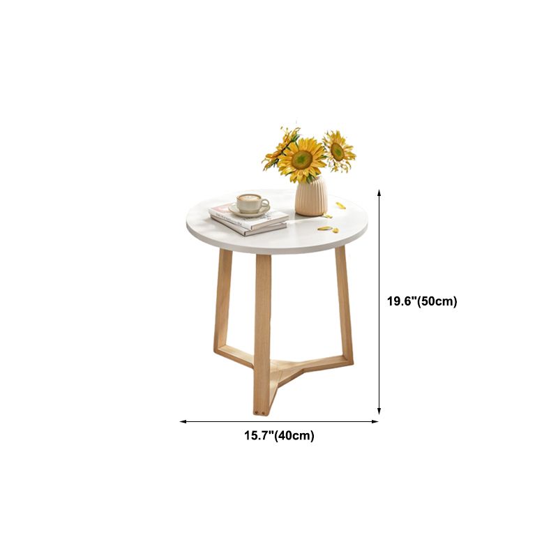 Contemporary Style Side End Table Wooden Round Sofa Side Accent Table