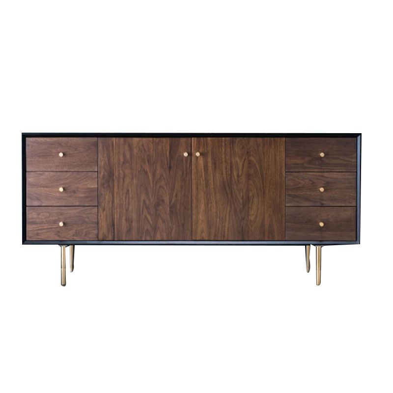 Moderno 6 cassetti Sideboard Pine in legno massiccio tavolo a buffet per soggiorno per soggiorno