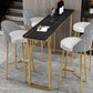 Living Room Bar Table 42-inch Height Stone Top and Metal Base Bistro Table Clearhalo 'Bar Furniture' 'Bar Tables' 'bar_tables' 'furn' 'furn_bar_tables' 'Furniture' 'furniture_bar_tables' 'Kitchen & Dining Furniture' 1200x1200_e03315bf-62bf-4ae7-83f9-3d01857d125f