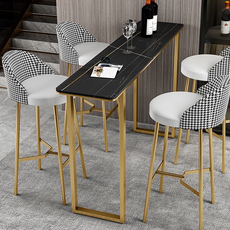 Living Room Bar Table 42-inch Height Stone Top and Metal Base Bistro Table Clearhalo 'Bar Furniture' 'Bar Tables' 'bar_tables' 'furn' 'furn_bar_tables' 'Furniture' 'furniture_bar_tables' 'Kitchen & Dining Furniture' 1200x1200_e03315bf-62bf-4ae7-83f9-3d01857d125f