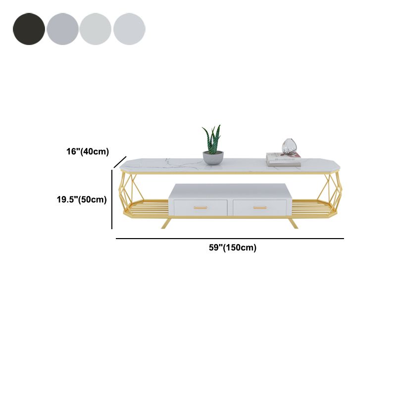 Home Open Shelving TV Stand Luxury Sintered Stone TV Cabinet