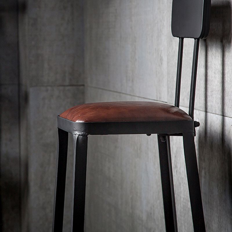 Industrial Style Square Leather Seat with Metal Legs Counter Stool for Kitchen Bar Clearhalo 'Bar Furniture' 'Bar Stools' 'bar_stools' 'furn' 'furn_bar_stools' 'furniture_bar_stools' 'Kitchen & Dining Furniture' 'kitchen&dining_furn' 'kitchen' 'kitchen_furn' Furniture' 1200x1200_e033c005-6ea8-4f4e-b9e1-5f32d04f306d
