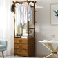 Free Standing Coat Rack Scandinavian Style Wooden Hall Stand with Drawer