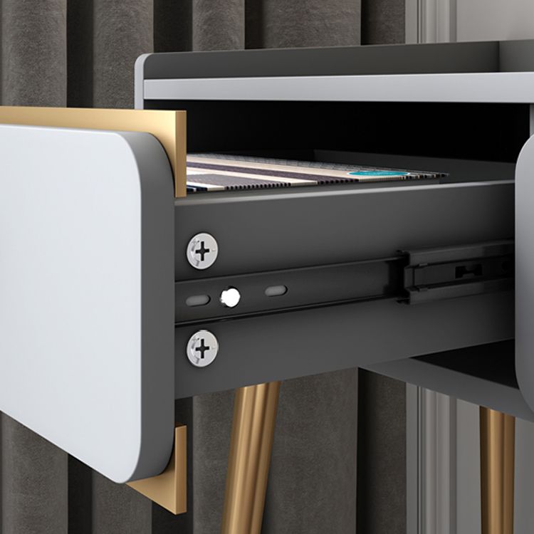 Glam 32.28" H Wooden 2-drawer Dressing Table Make-up Vanity Stool