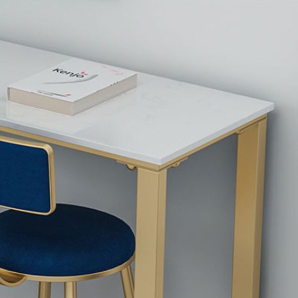 Glam White Marble Bar Dining Table Rectangle Indoor Bistro Table with Shelve Clearhalo 'Bar Furniture' 'Bar Tables' 'bar_tables' 'furn' 'furn_bar_tables' 'Furniture' 'furniture_bar_tables' 'Kitchen & Dining Furniture' 'kitchen&dining_furn' 'kitchen' 1200x1200_e034f5e6-5613-4627-998a-0835e2d09e92