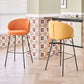 Modern Style Upholstered Counter Stool Low Back Bar Stool for Living Room
