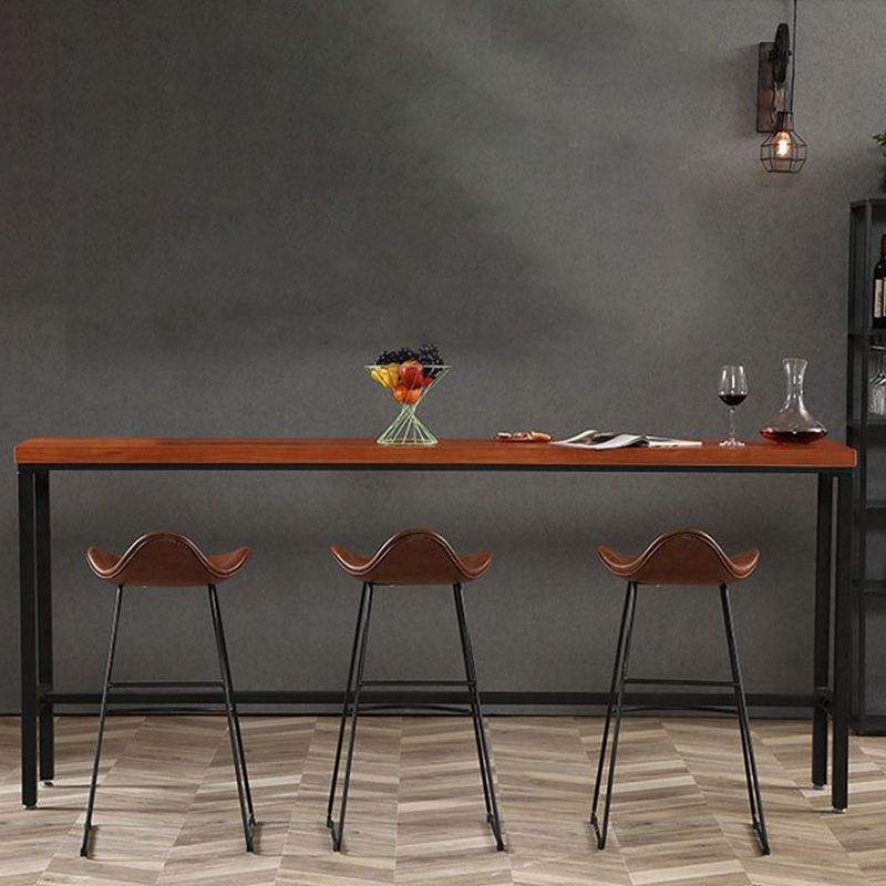 Modern Leather Armless Home Stool Matte Finish Barstool with Footrest