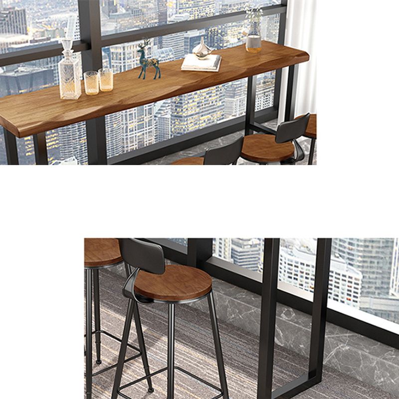 Table supérieure en bois Table de pub rectangulaire de style industriel pour utilisation sur patio