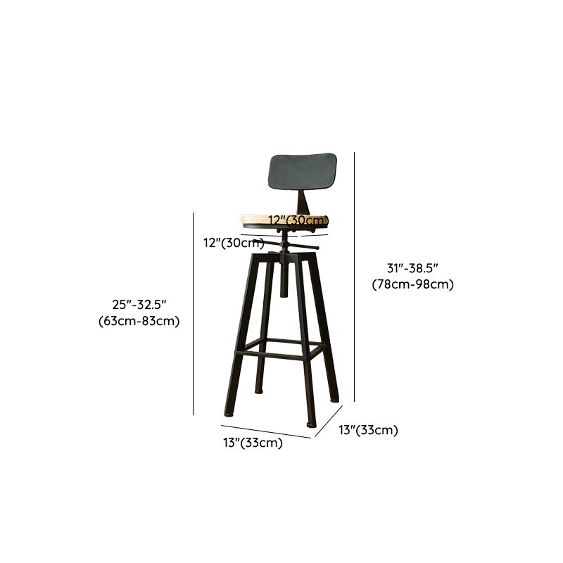 Sgabello da bar con bancone atagliabile senza braccio industriale con zampe metalliche