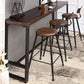 Industrieller Bistro-Bartisch aus massivem Holz, rechteckiger Bartisch mit Metallgestell