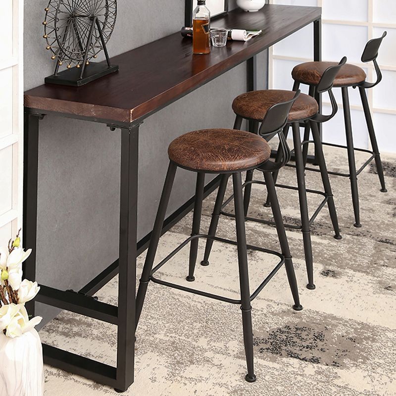 Industrieller Bistro-Bartisch aus massivem Holz, rechteckiger Bartisch mit Metallgestell