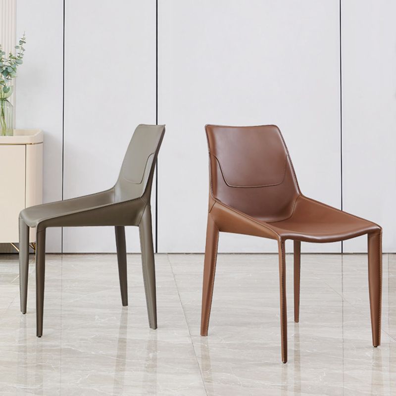 Modern Style Dining Chair Armless Dining Chairs with Metal Legs for Kitchen Clearhalo 'Dining Chairs' 'Dining Tables & Seating' 'dining_chair' 'furn' 'furn_dining_chair' 'Furniture' 'Kitchen & Dining Furniture' 1200x1200_e03998bc-7d17-4b5d-88ab-ea74a7cc8c79