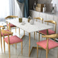 Glam White and Gold Dinette Set 1/2/5/7 Pieces Rectangle Stone Dining Table Set Clearhalo 'Dining Room Sets' 'Dining Tables & Seating' 'dining_room_set' 'furn' 'furn_dining_room_set' 'Furniture' 'Kitchen & Dining Furniture' 1200x1200_e0399ca4-48ad-44fc-8f64-9d0b2ad083e6
