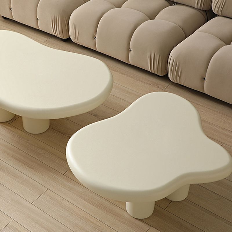 Contemporary Wood Geometric Coffee Table 4 Legs Coffee Cocktail Table