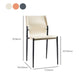 Modern Armless Backrest Leather Chair with Metal Legs for Dining Room