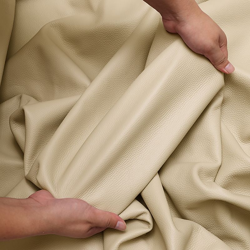 38 "H Hedendaagse sectionele sofa beige leer getuft sectional