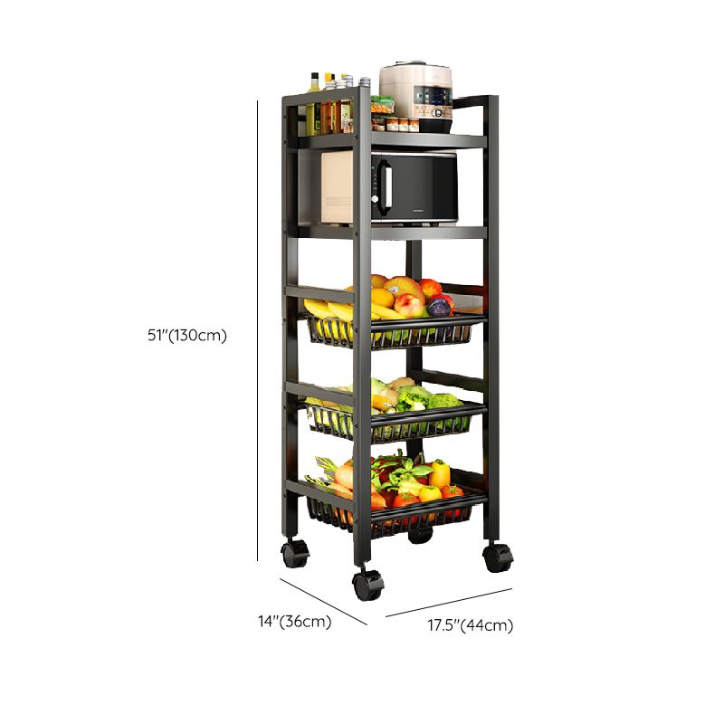 Metal Modern Prep Table Open Storage Home Dining with Basket Prep Table Clearhalo 'furn' 'furn_kitchen_islands_carts' 'Furniture' 'Kitchen & Dining Furniture' 'Kitchen Islands & Carts' 'kitchen_islands_carts' 1200x1200_e03badd7-a3fe-41ca-8fc8-d247a6799650