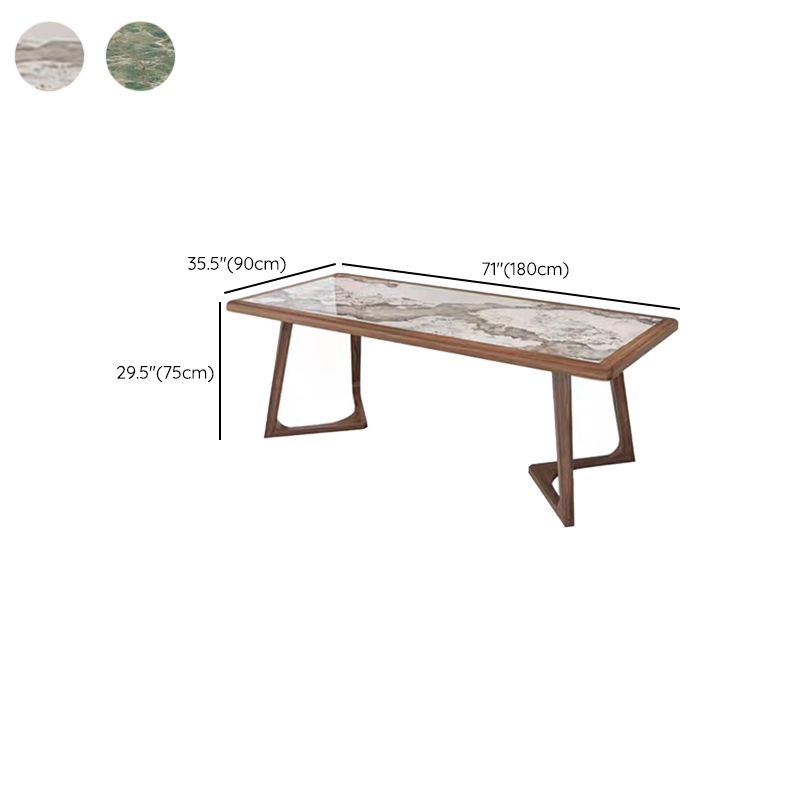 Set da tavolo da pranzo moderno rettangolare 1/4/7 PC Dinette con cornice in legno massiccio
