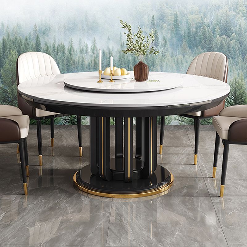 Modern Round Dining Table Sintered Stone Dinner Table for Dining Room Clearhalo 'Dining Tables & Seating' 'Dining Tables' 'dining_table' 'furn' 'furn_dining_table' 'Furniture' 'Kitchen & Dining Furniture' 1200x1200_e03befef-fd02-4105-b0ed-b39c1403be66