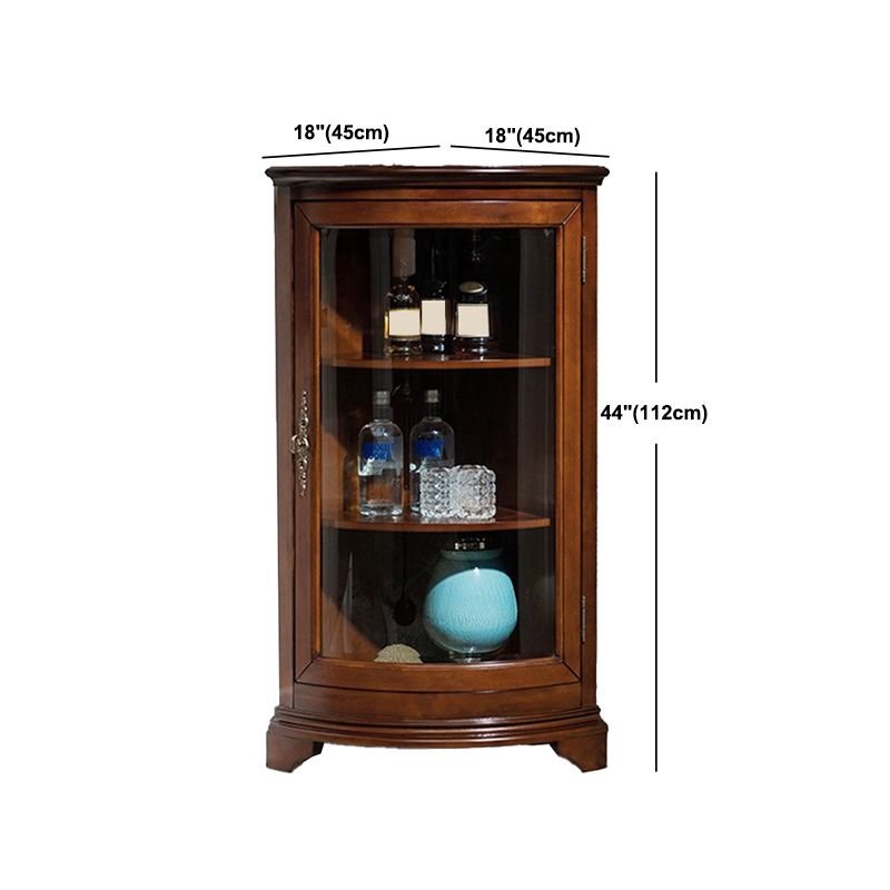 Mid-century Modern Brown Corner Cabinet, Wooden Accent Cabinet with Shelves Clearhalo 'Cabinets & Chests' 'cabinets_chests' 'furn' 'furn_cabinets_chests' 'Furniture' 'Living Room Furniture' 1200x1200_e03d00ef-a9f5-4e83-bfba-81942eb9be18