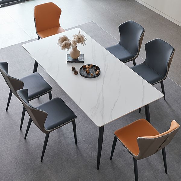 Metal Industrial Rectangle Dining Table Sintered Stone Table with Black Legs Clearhalo ' dining_table' 'Dining Tables & Seating' 'Dining Tables' 'furn' 'furn_dining_table' 'Furniture' 'furniture_dining_table' 'Kitchen & Dining Furniture' 'kitchen&dining_furn' 'kitchen' 'kitchen_dining_table' 1200x1200_e04186b6-e714-479b-bcfd-438e093b0cb4