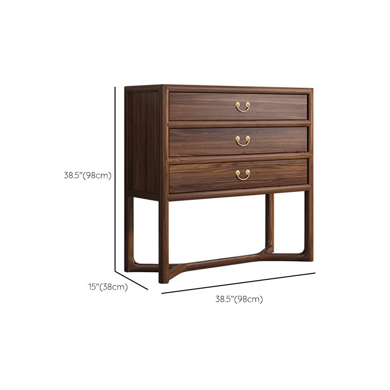 Dark Brown 3 Drawers Chest 14.97" Wide Solid Wood Accent Chest Clearhalo 'Cabinets & Chests' 'cabinets_chests' 'furn' 'furn_cabinets_chests' 'Furniture' 'Living Room Furniture' 1200x1200_e041a7e8-ecc8-4ace-bae5-38dbd016707f