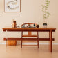 Cherry Wooden Solid Wood Dining Table Trestle Base Rectangle Dining Table