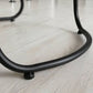 Eigentijdse massief houten tegenkruk, zadelzit, barkruk met voetsteun