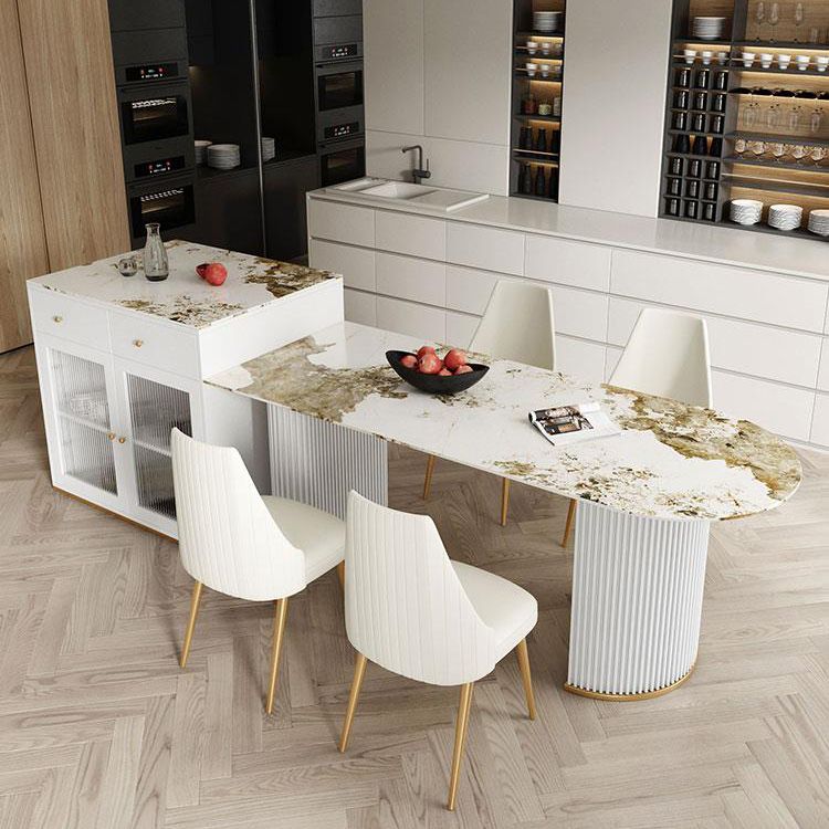 Double Pedestal Dinner Table Traditional Luxury Dining Site Table for Home Clearhalo ' dining_table' 'Dining Tables & Seating' 'Dining Tables' 'furn' 'furn_dining_table' 'Furniture' 'furniture_dining_table' 'Kitchen & Dining Furniture' 'kitchen&dining_furn' 'kitchen' 'kitchen_dining_table' 1200x1200_e044186c-b7ed-4769-8eb0-28ffaf95638d