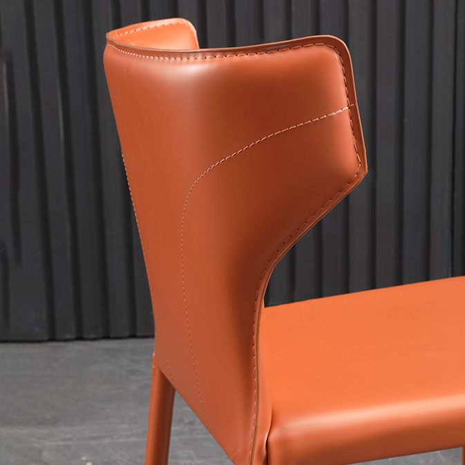 Contemporary Dining Chair with Metal Legs Wingback Parsons Chair for Home Use Clearhalo ' kitchen&dining_furn' 'Dining Chairs' 'Dining Tables & Seating' 'dining_chair' 'Furniture' 'furniture_dining_chair' 'Kitchen & Dining Furniture' 'kitchen' 1200x1200_e0452ca0-07a7-42a8-bc57-e8b89ba4c1e7