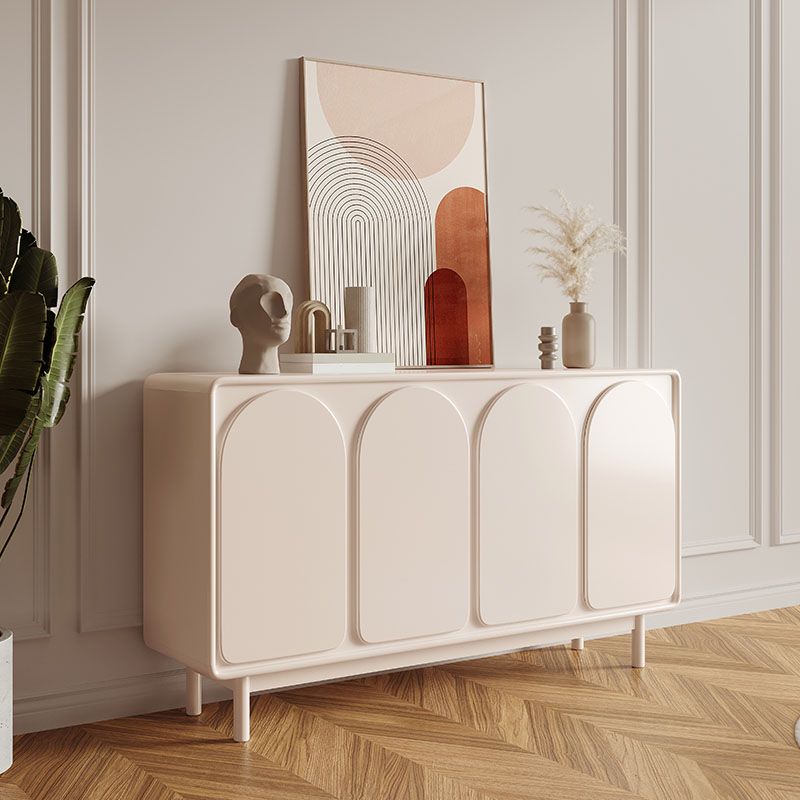 Stile contemporaneo bianco cabinet bidone soggiorno supporto buffet, 35,4 "h