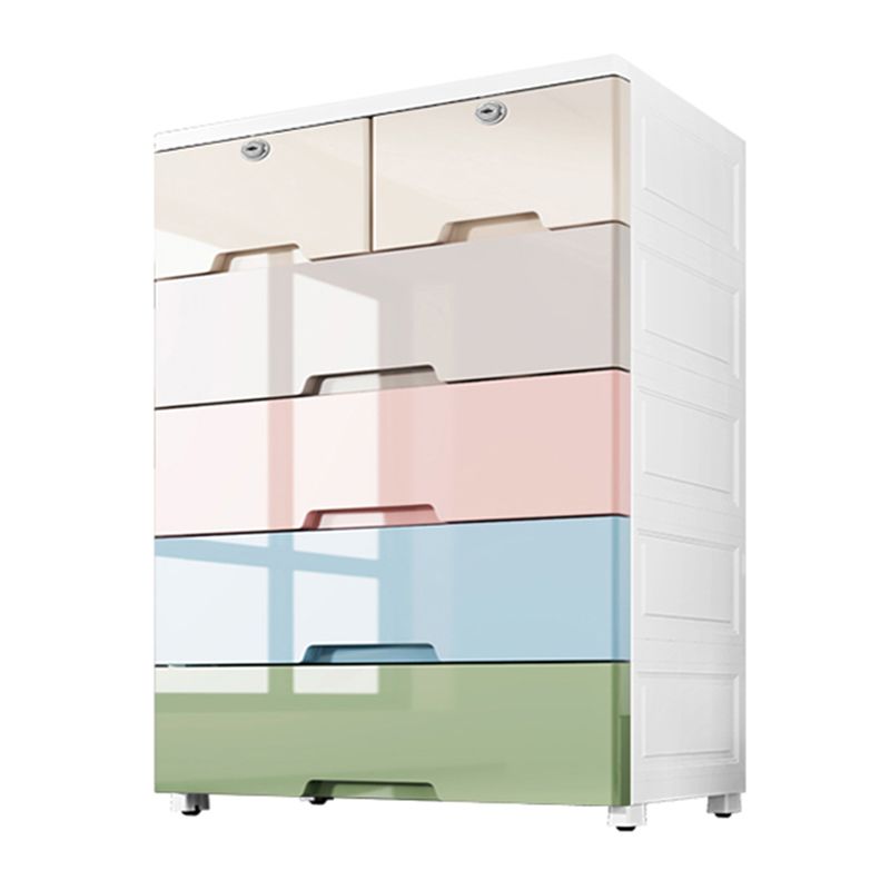 Contemporary Style Wardrobe Plastic Bedroom Wardrobe Closet With 6-Drawer Clearhalo 'Armoires & Wardrobes' 'armoires_wardrobes' 'Bedroom Furniture' 'furn' 'furn_armoires_wardrobes' 'Furniture' 1200x1200_e0470c53-41c4-4bc1-a213-d14eb03bee18